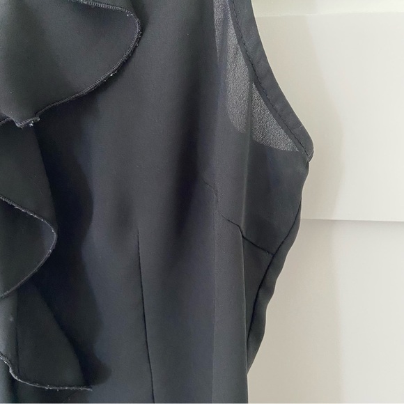 Vintage 90s Suzy Shier Black Ruffle Blouse - Picture 8 of 14